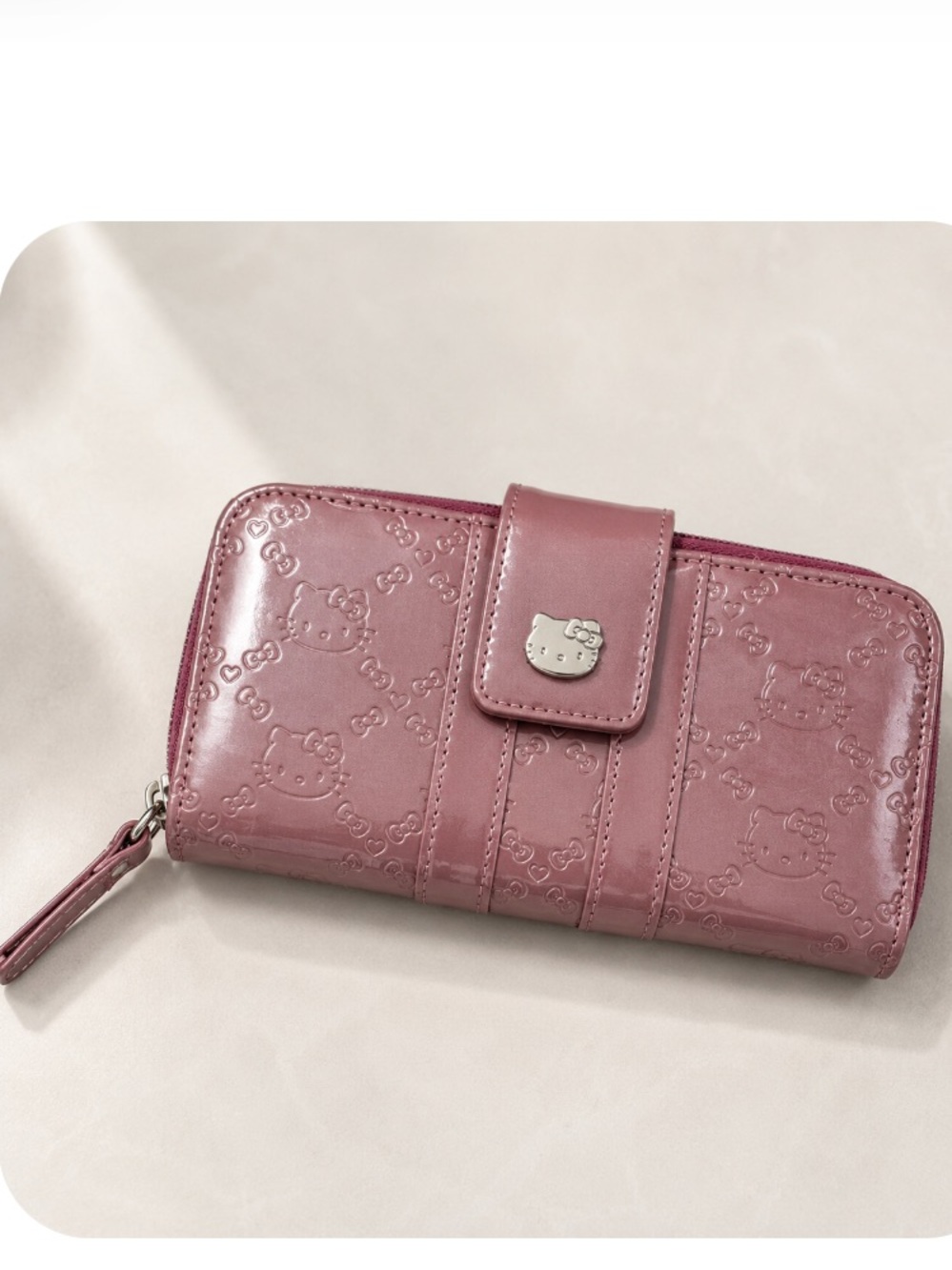 LOUNGEFLY Loves Hello Kitty 2012 Pink Embossed Zip Wallet HTF Sanrio - Picture 2 of 9